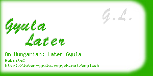 gyula later business card